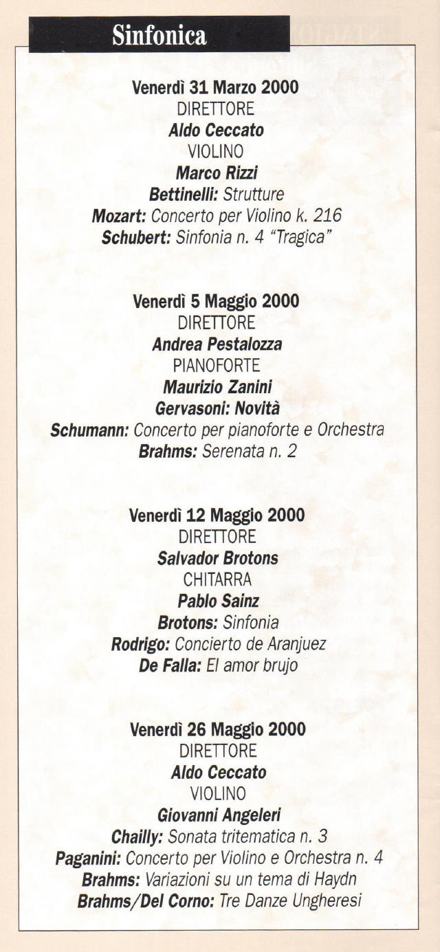 Teatro Cagnoni Stagione 1999-2000